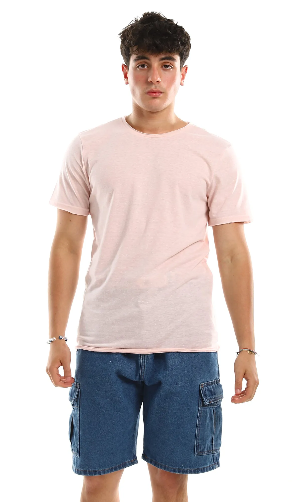 97919 Crew Neck Heather Rose Lightweight Tee