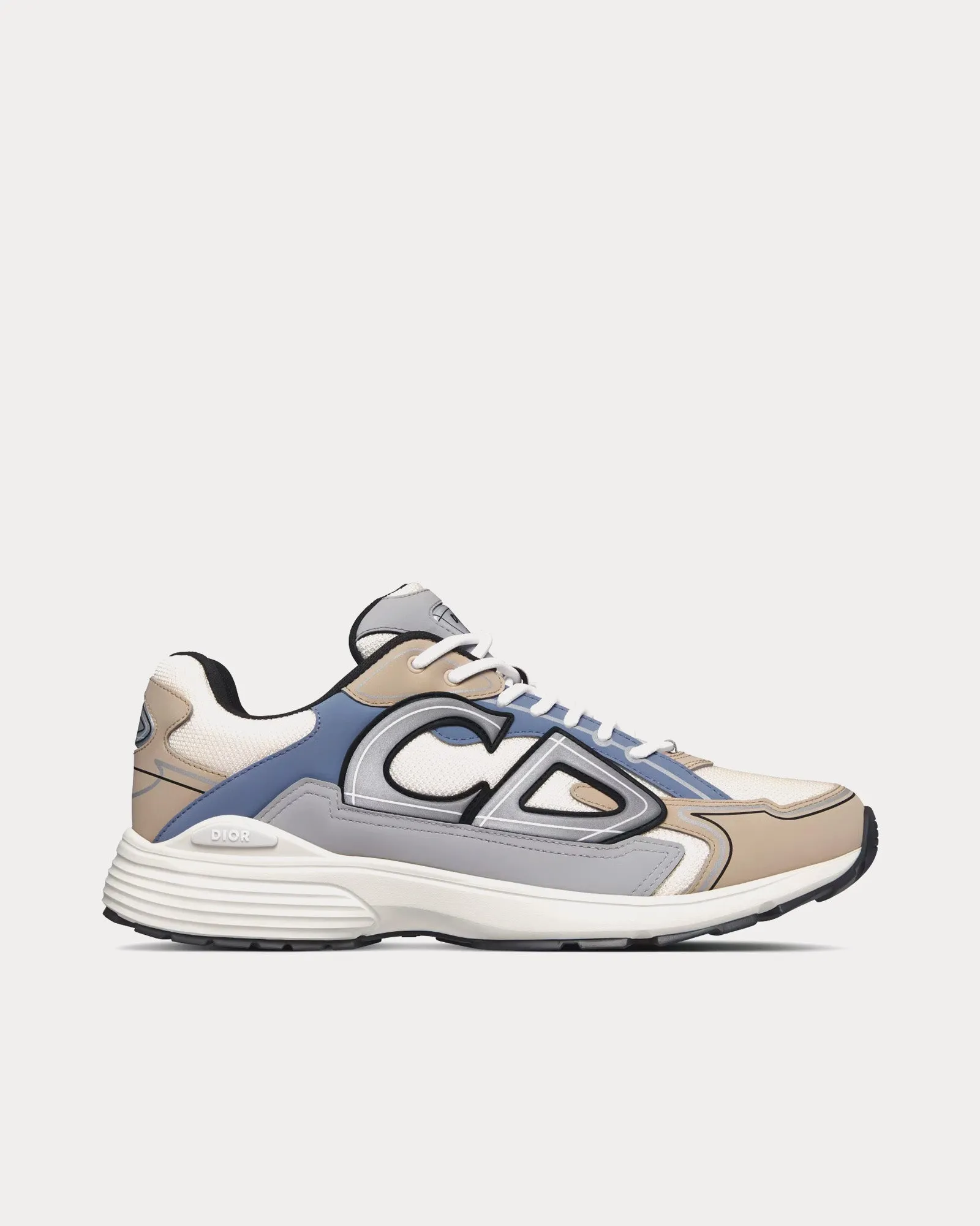B30 Cream Mesh and Beige, Blue and Gray Technical Fabric Low Top Sneakers