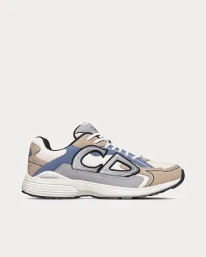 B30 Cream Mesh and Beige, Blue and Gray Technical Fabric Low Top Sneakers