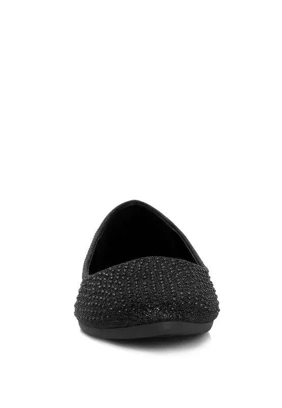 Black Denki Studded Ballerina Flats