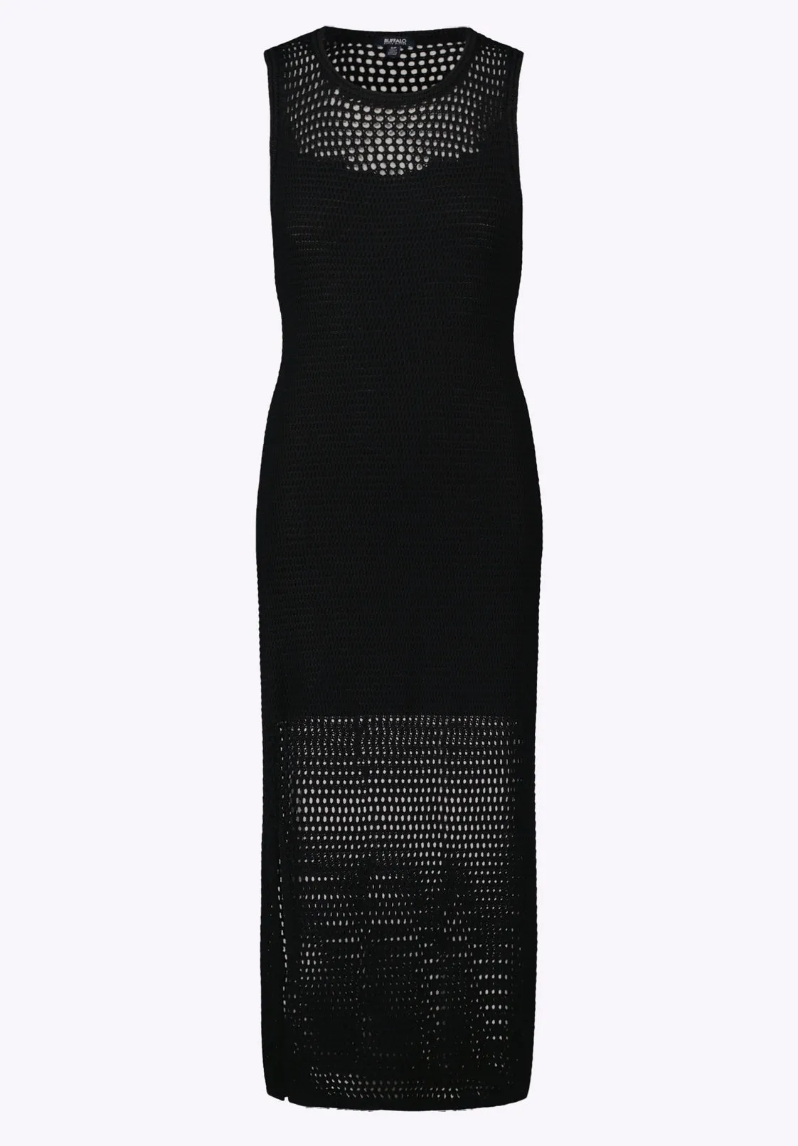 Bronwen Women's Sleeveless Open-Knit Midi Dress, Black - SD0009P