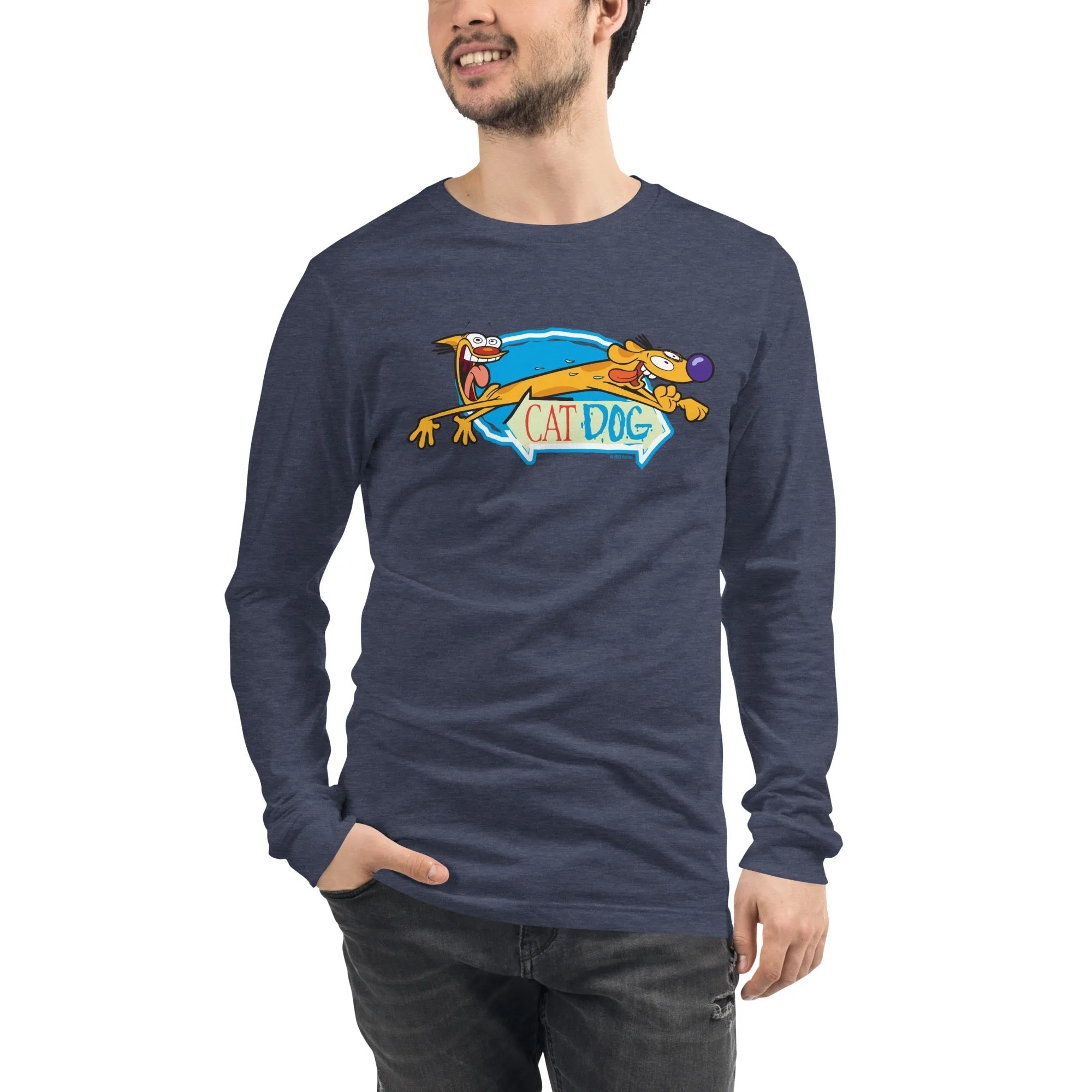 CatDog Crazy Eyes Adult Long Sleeve Shirt