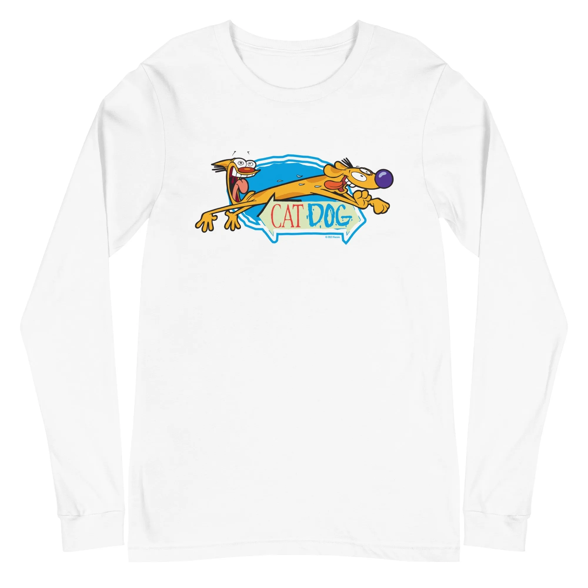CatDog Crazy Eyes Adult Long Sleeve Shirt