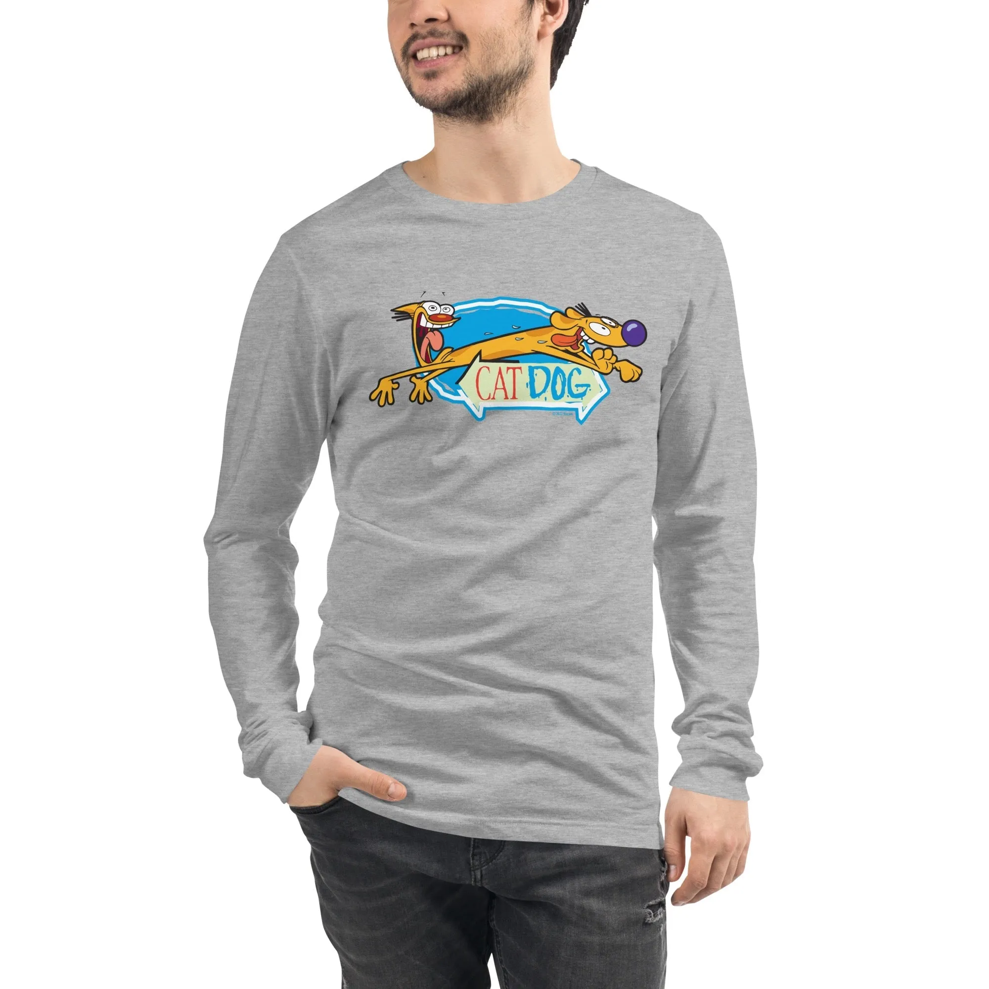 CatDog Crazy Eyes Adult Long Sleeve Shirt