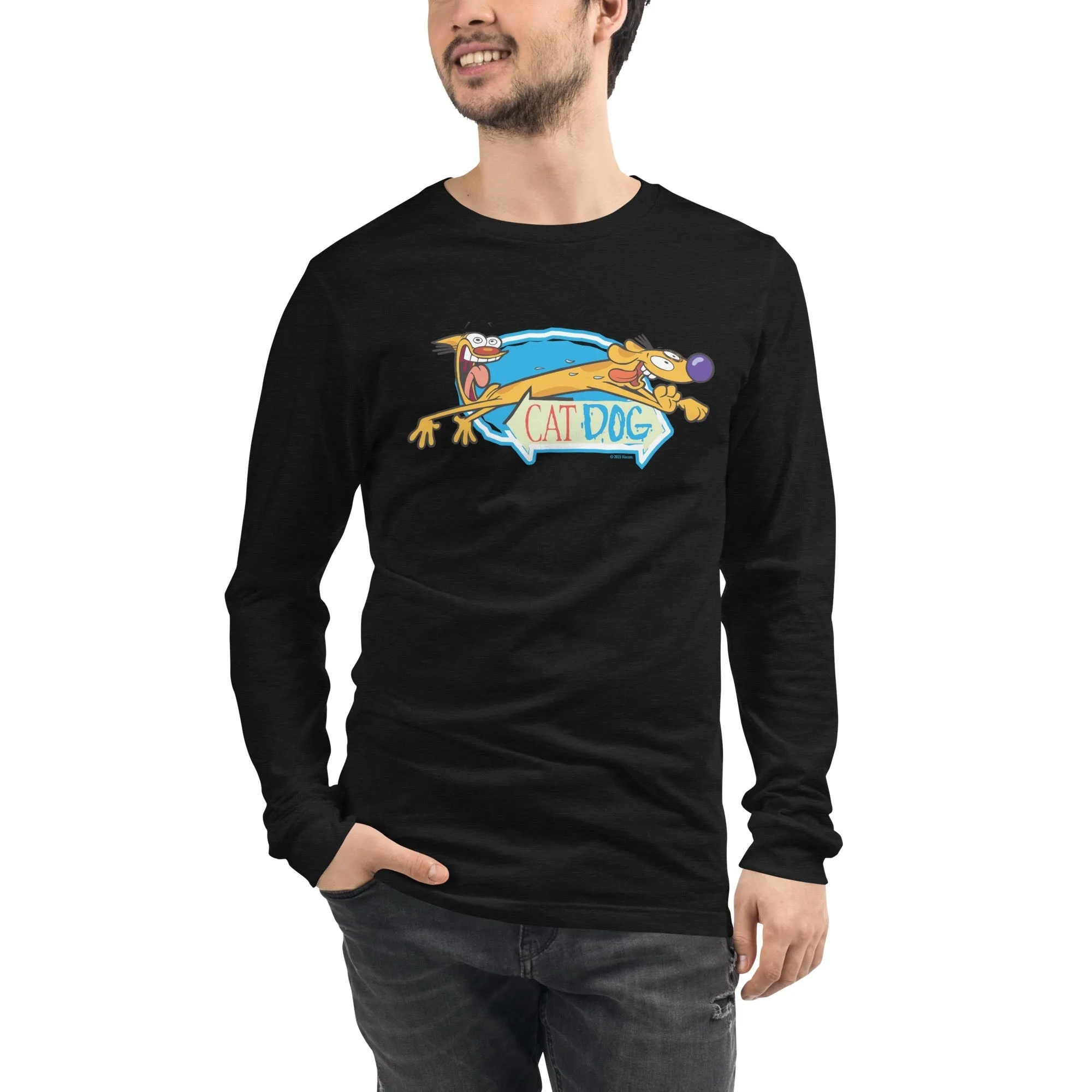 CatDog Crazy Eyes Adult Long Sleeve Shirt