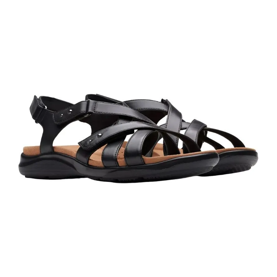 Clarks Womens Sandal Kitly Go Black Leather