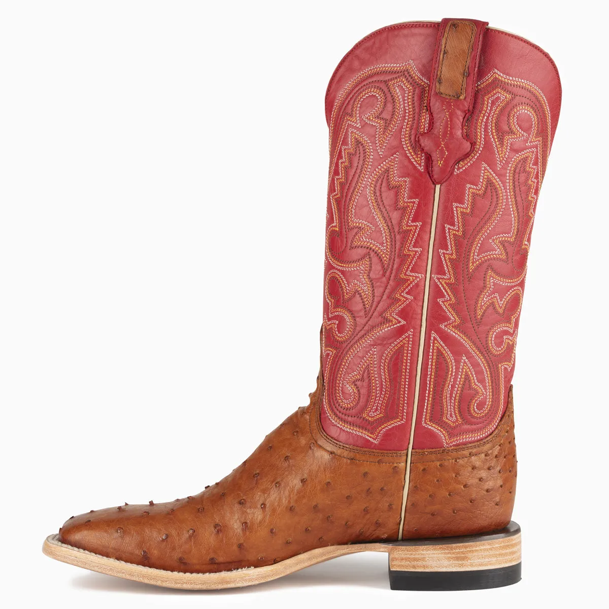 Cognac Mad Dog Full Quill Ostrich - Square