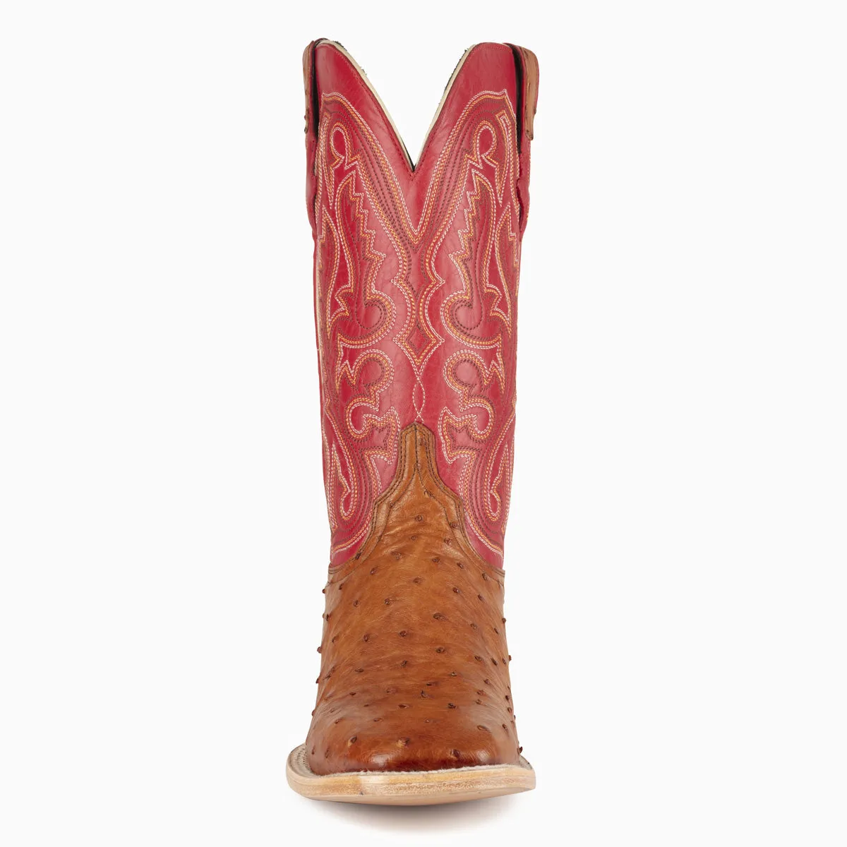Cognac Mad Dog Full Quill Ostrich - Square