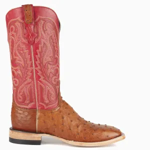 Cognac Mad Dog Full Quill Ostrich - Square