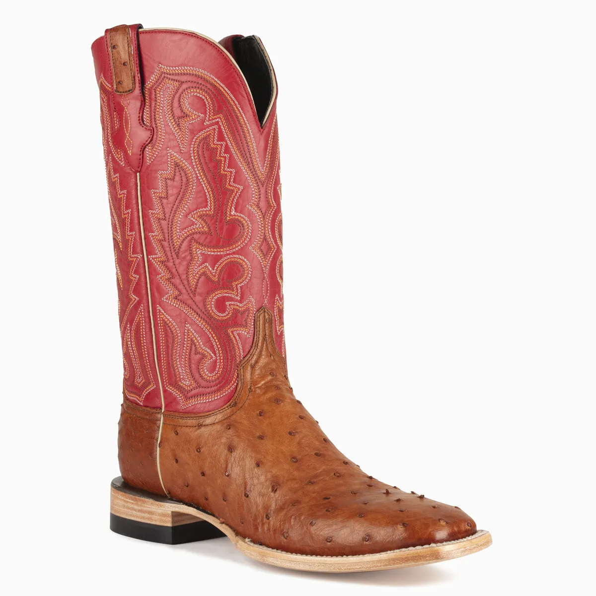 Cognac Mad Dog Full Quill Ostrich - Square