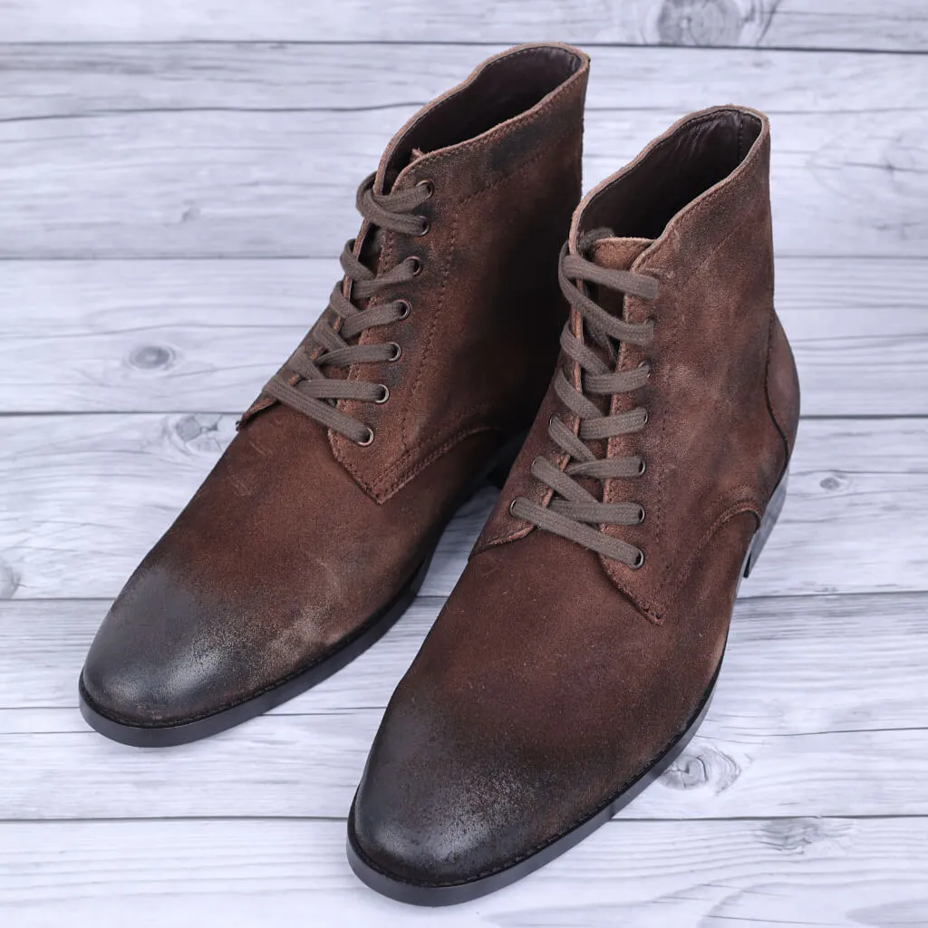 Combat Brown: Rugged Oil Pull-Up Leather Boots