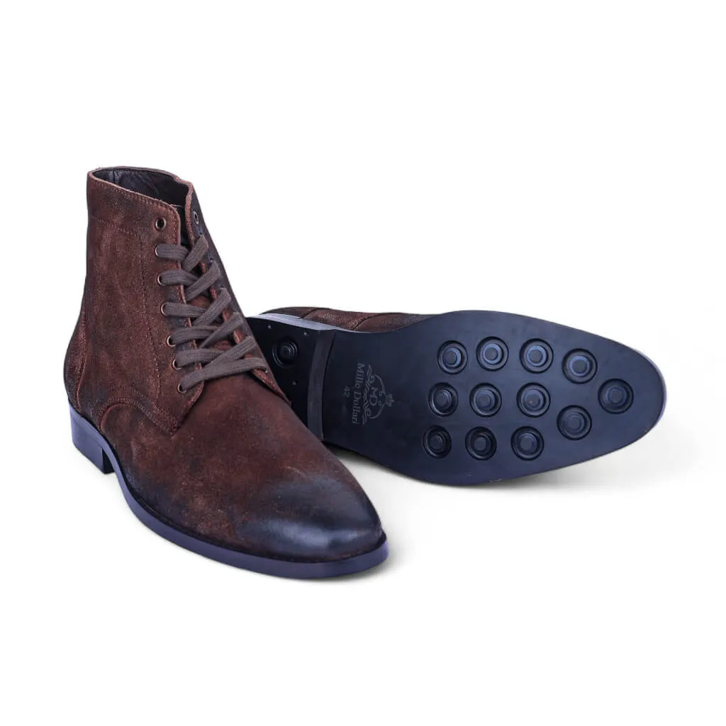 Combat Brown: Rugged Oil Pull-Up Leather Boots