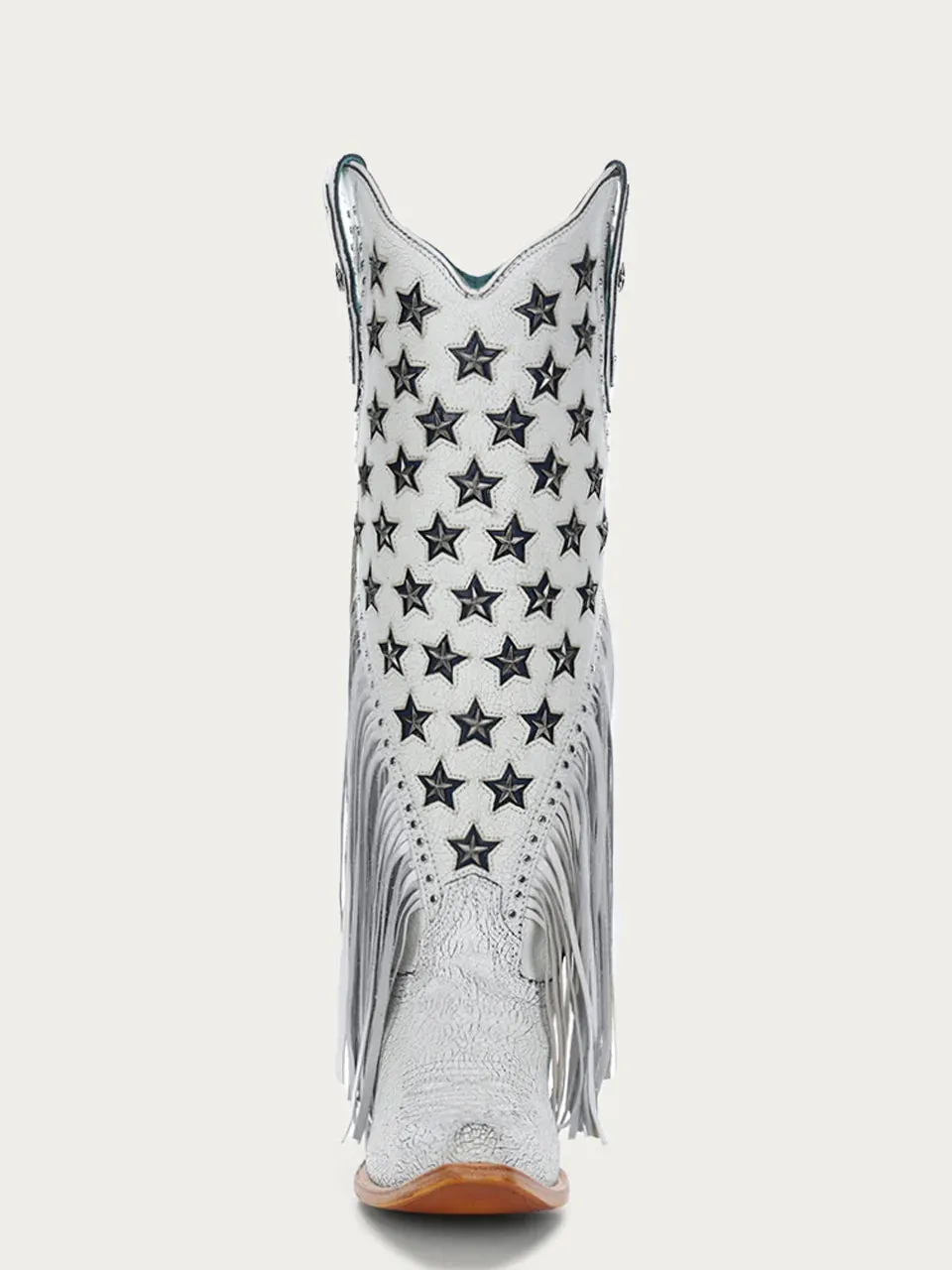 Corral Women's Patriotic White Fringe Western Boot