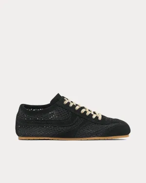 Dustin Mesh Leather Black Low Top Sneakers