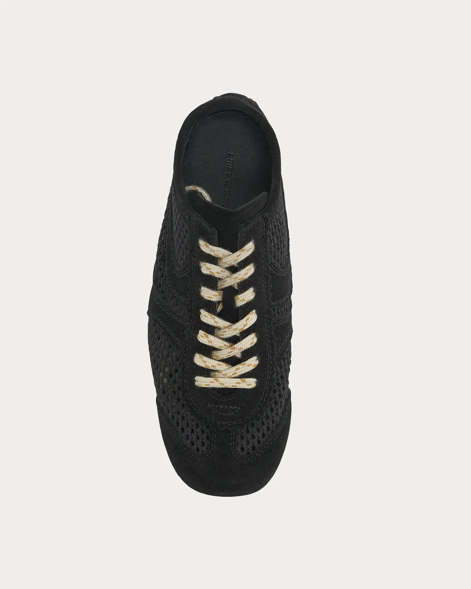 Dustin Mesh Leather Black Low Top Sneakers