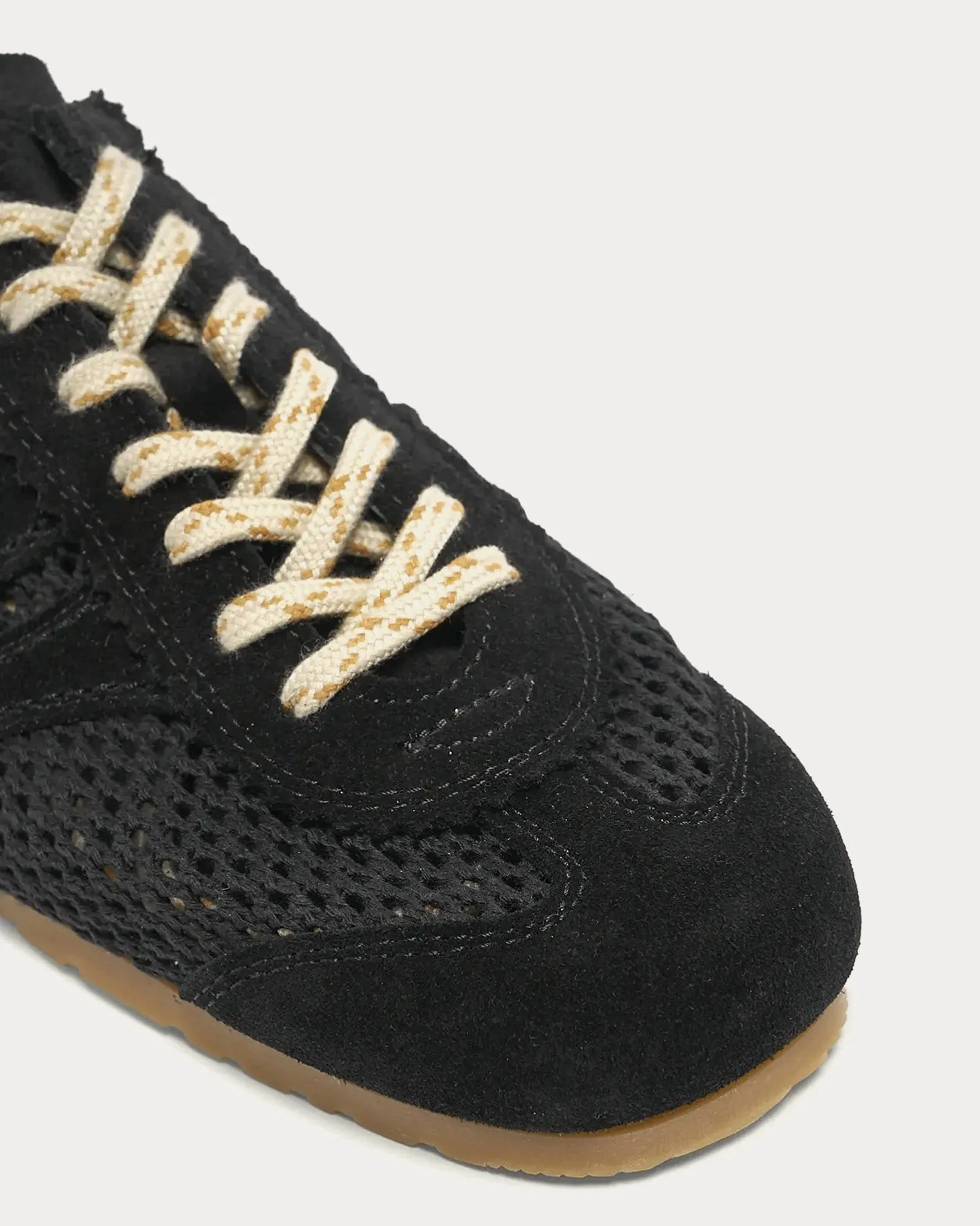 Dustin Mesh Leather Black Low Top Sneakers