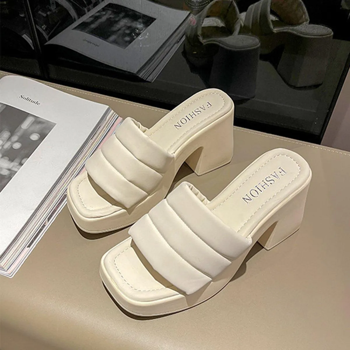 Elevated Ease Open Toe Block Heel Sandals