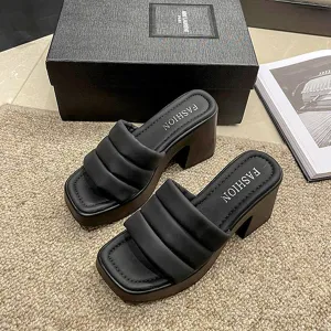 Elevated Ease Open Toe Block Heel Sandals