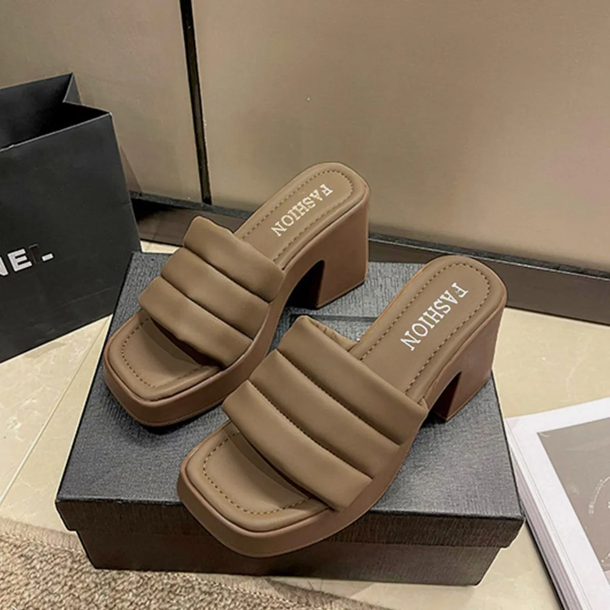 Elevated Ease Open Toe Block Heel Sandals
