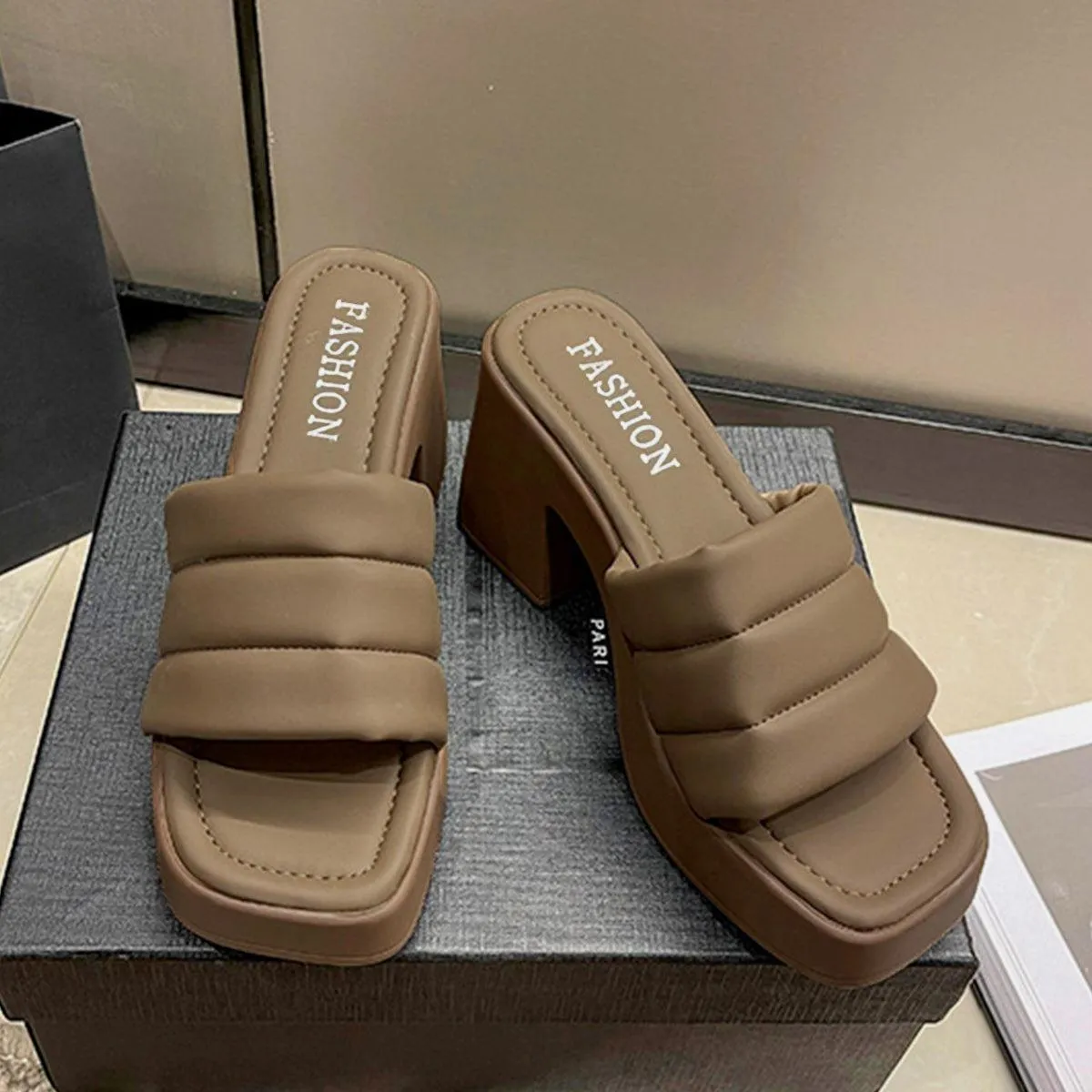 Elevated Ease Open Toe Block Heel Sandals