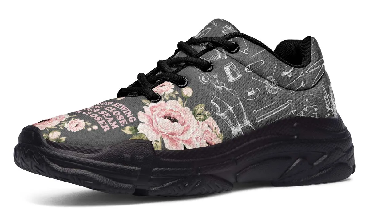 Floral Sewing Chunky Sneakers