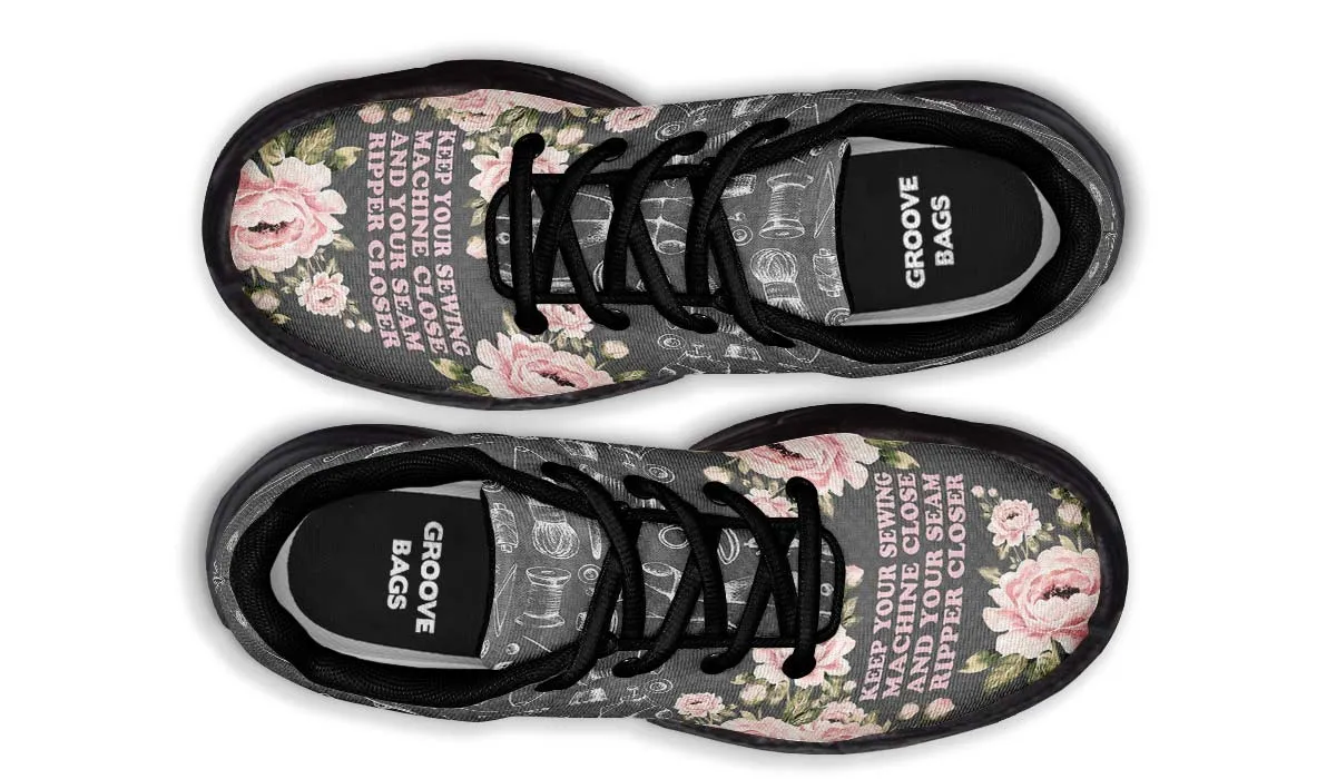 Floral Sewing Chunky Sneakers