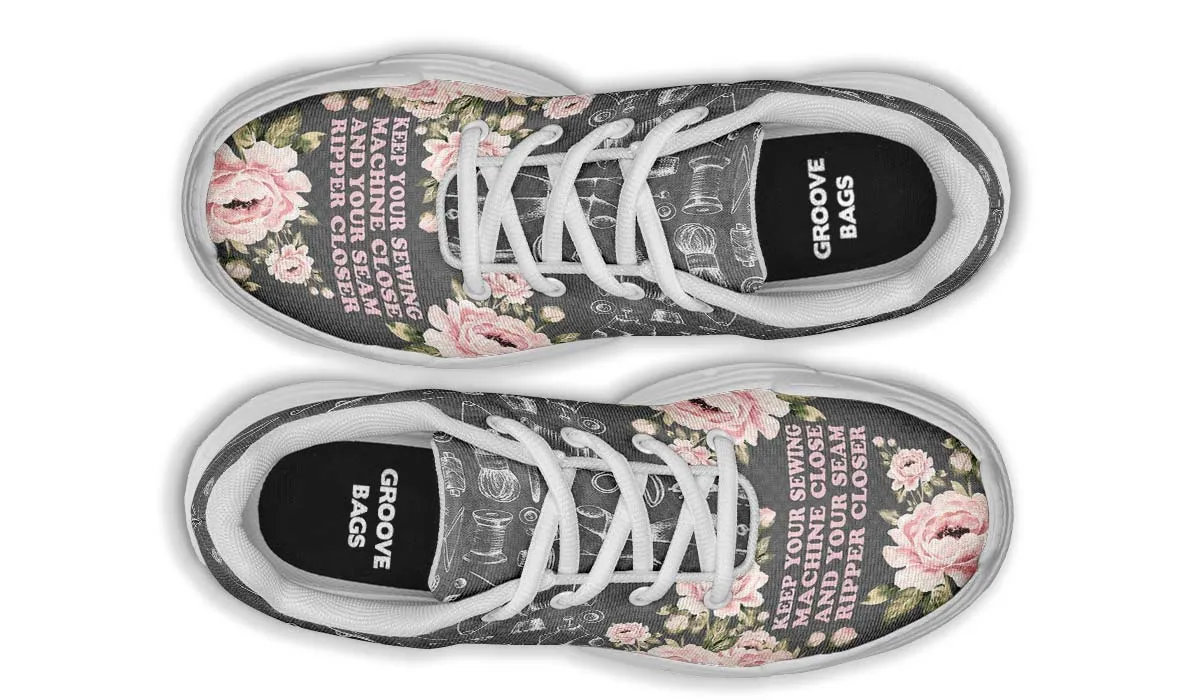 Floral Sewing Chunky Sneakers