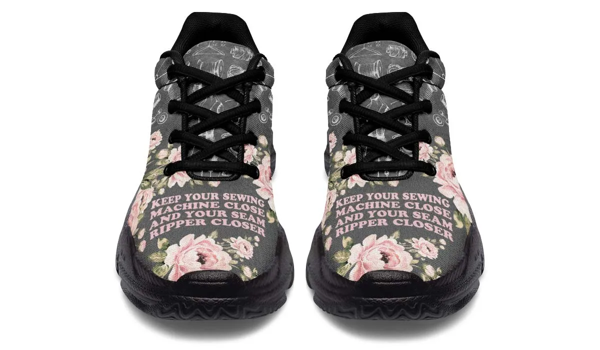 Floral Sewing Chunky Sneakers