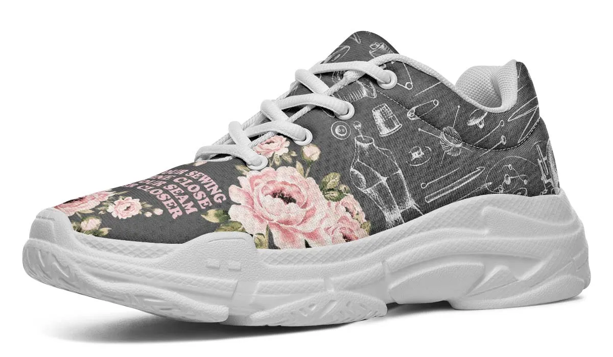 Floral Sewing Chunky Sneakers