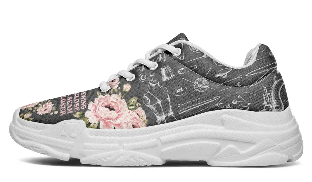 Floral Sewing Chunky Sneakers