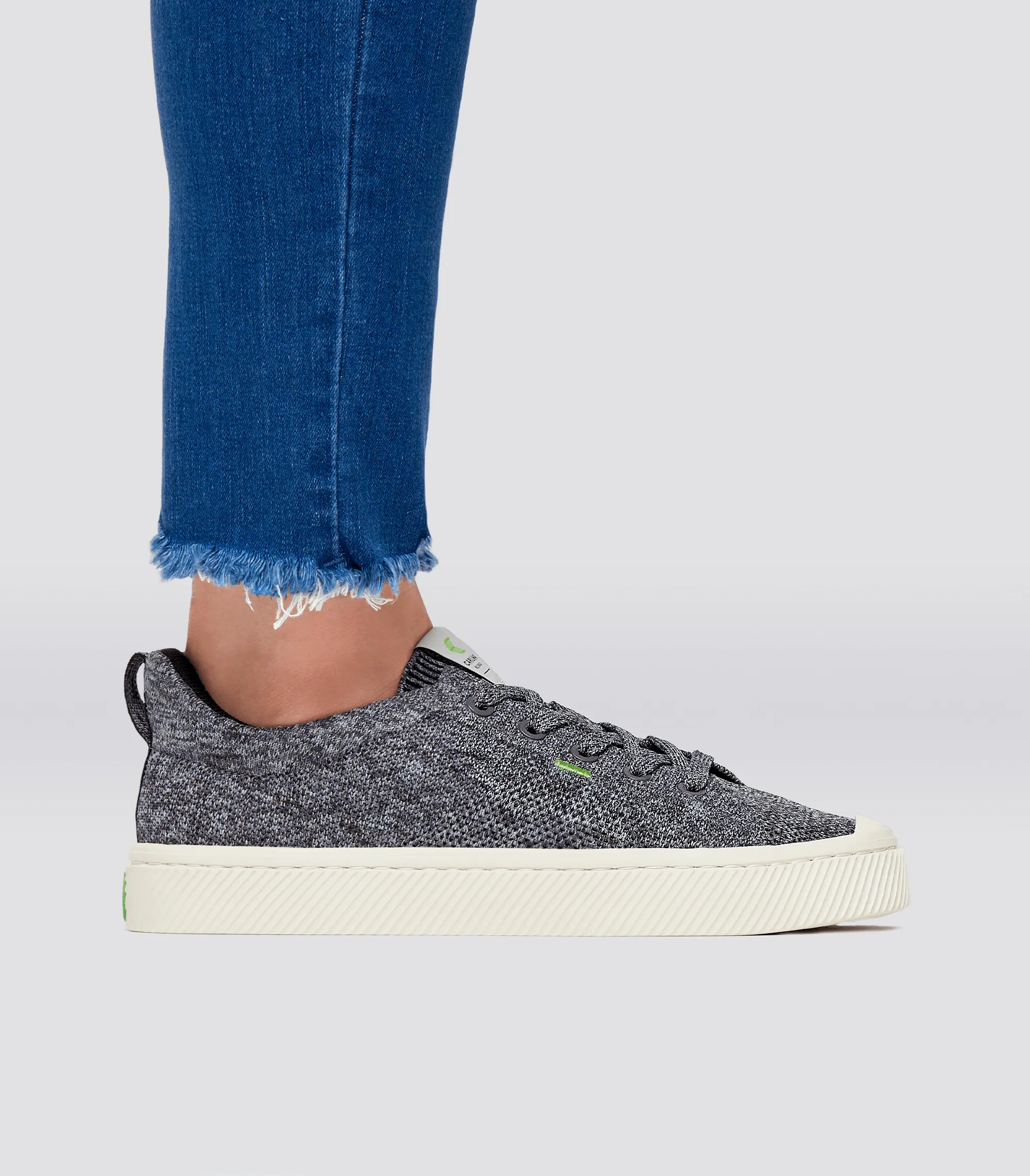 IBI Low Stone Grey Knit Sneaker Women