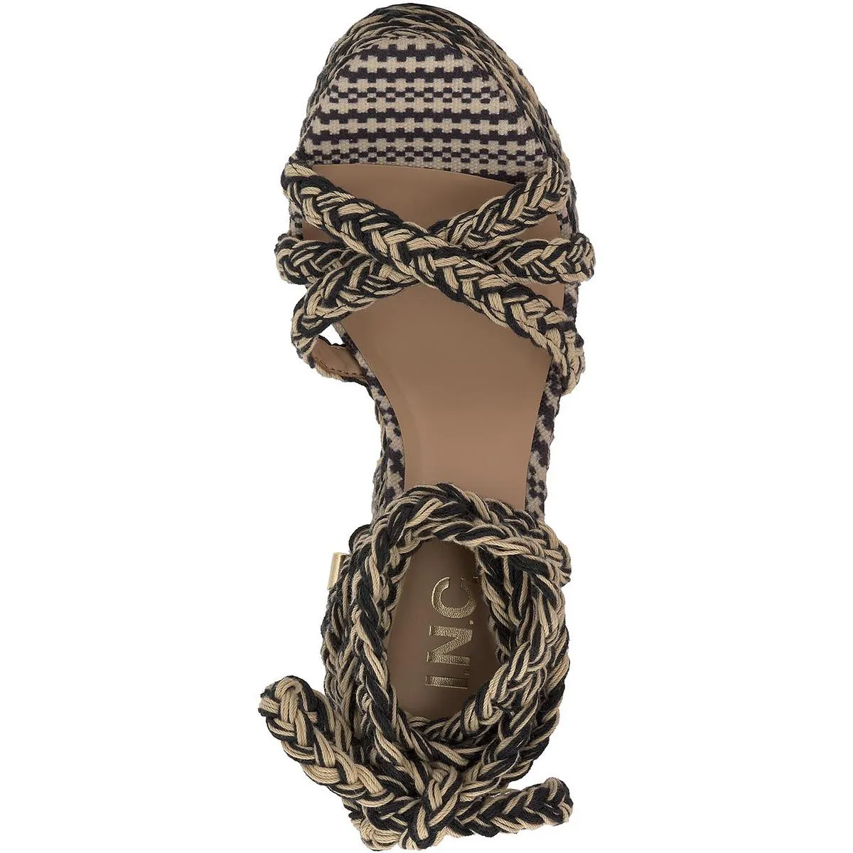 INC Womens Cambri Braided Ankle Tie Platform Sandals