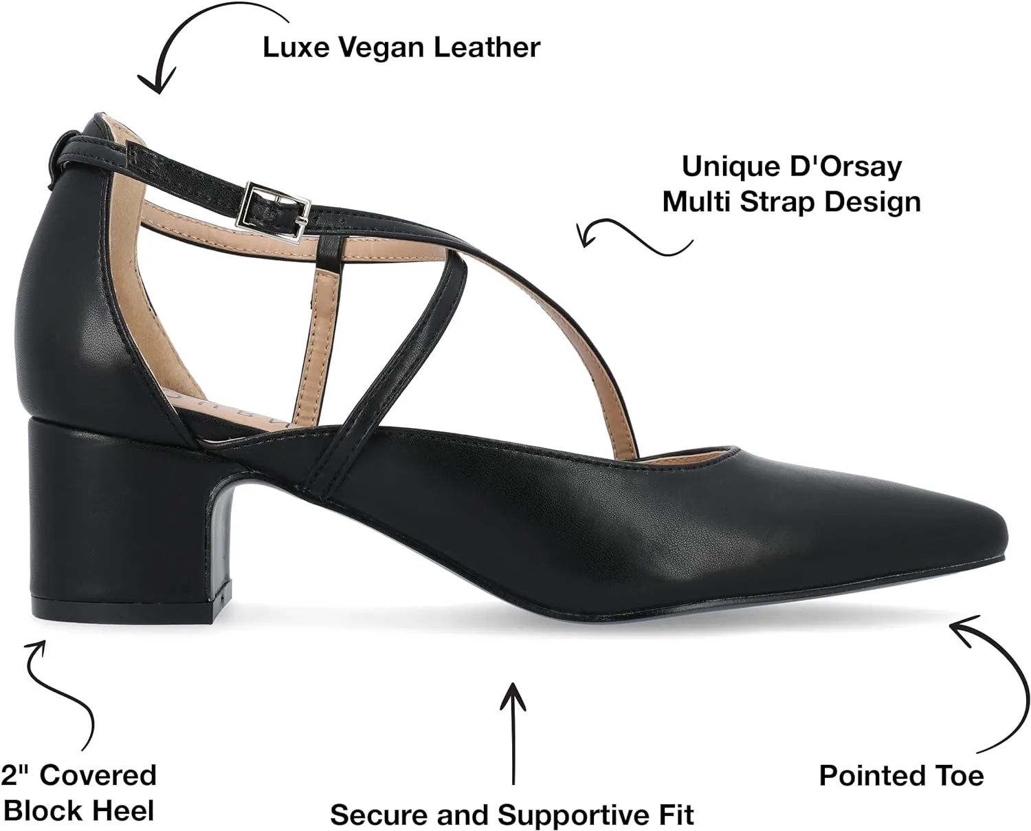 Journee Collection Women's Galvinn Pumps  Color Black Size 8M