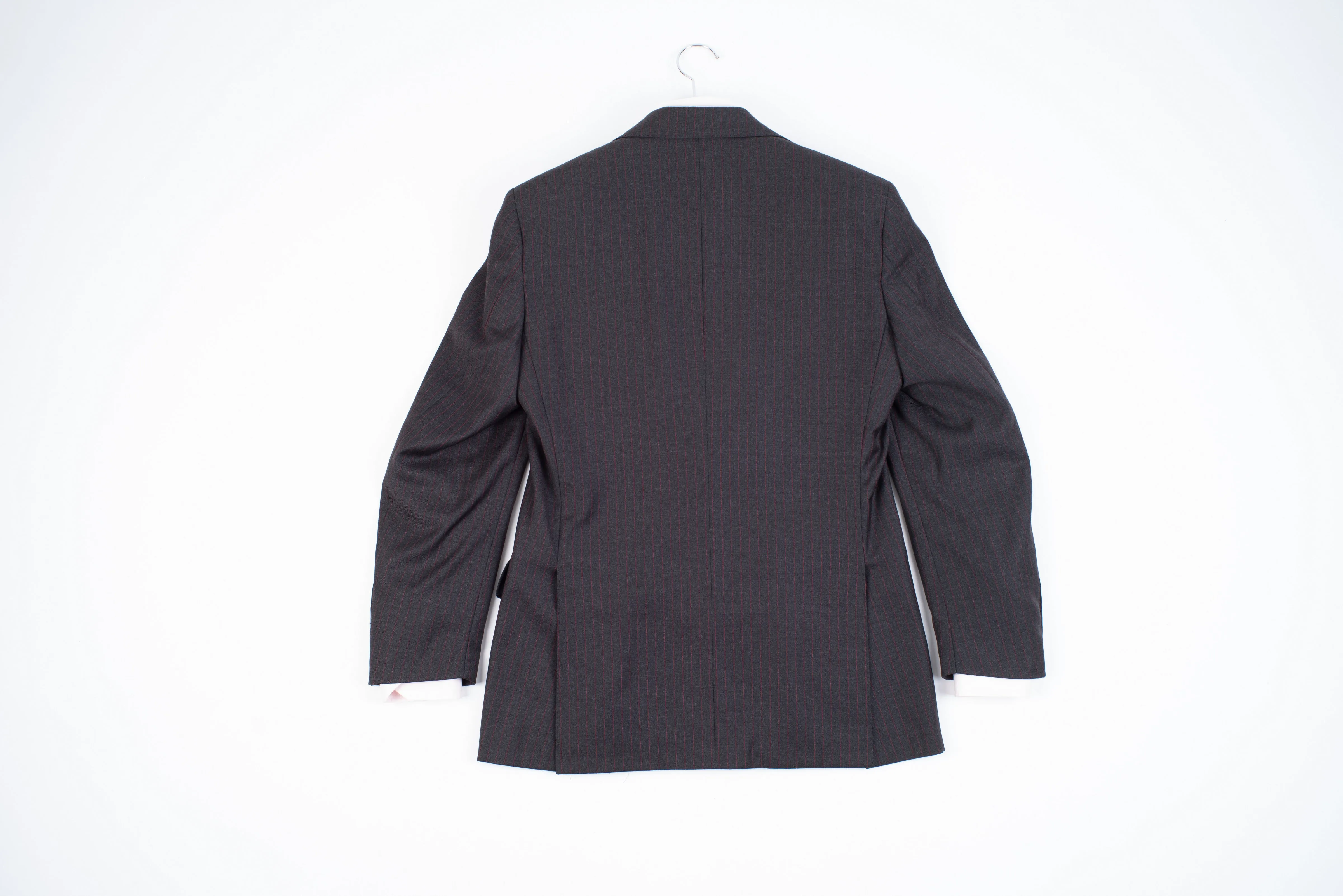 Lardini Super 130's Wool Dark Grey Striped 2 Pieces Suit, US 36R, EU 46R