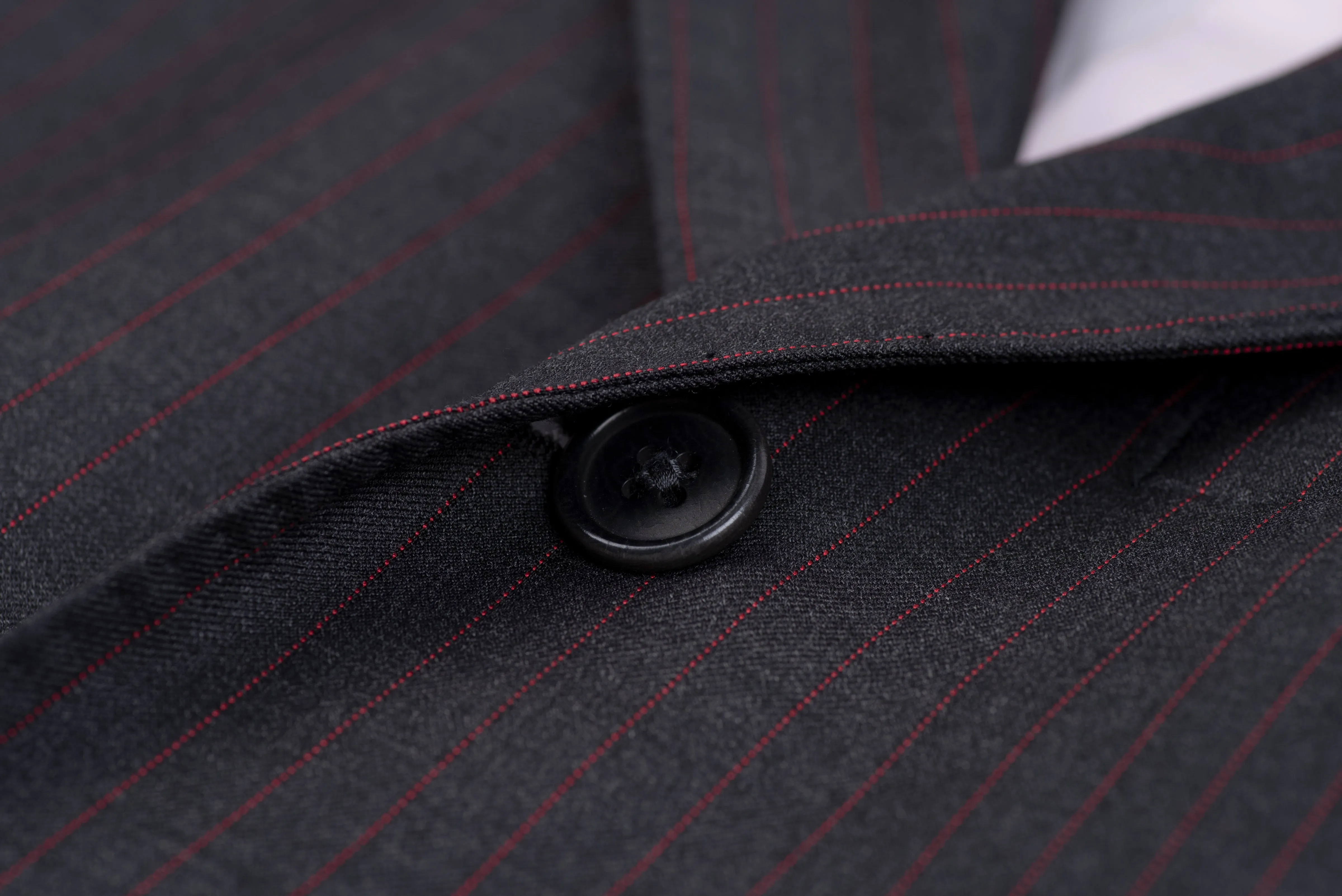 Lardini Super 130's Wool Dark Grey Striped 2 Pieces Suit, US 36R, EU 46R