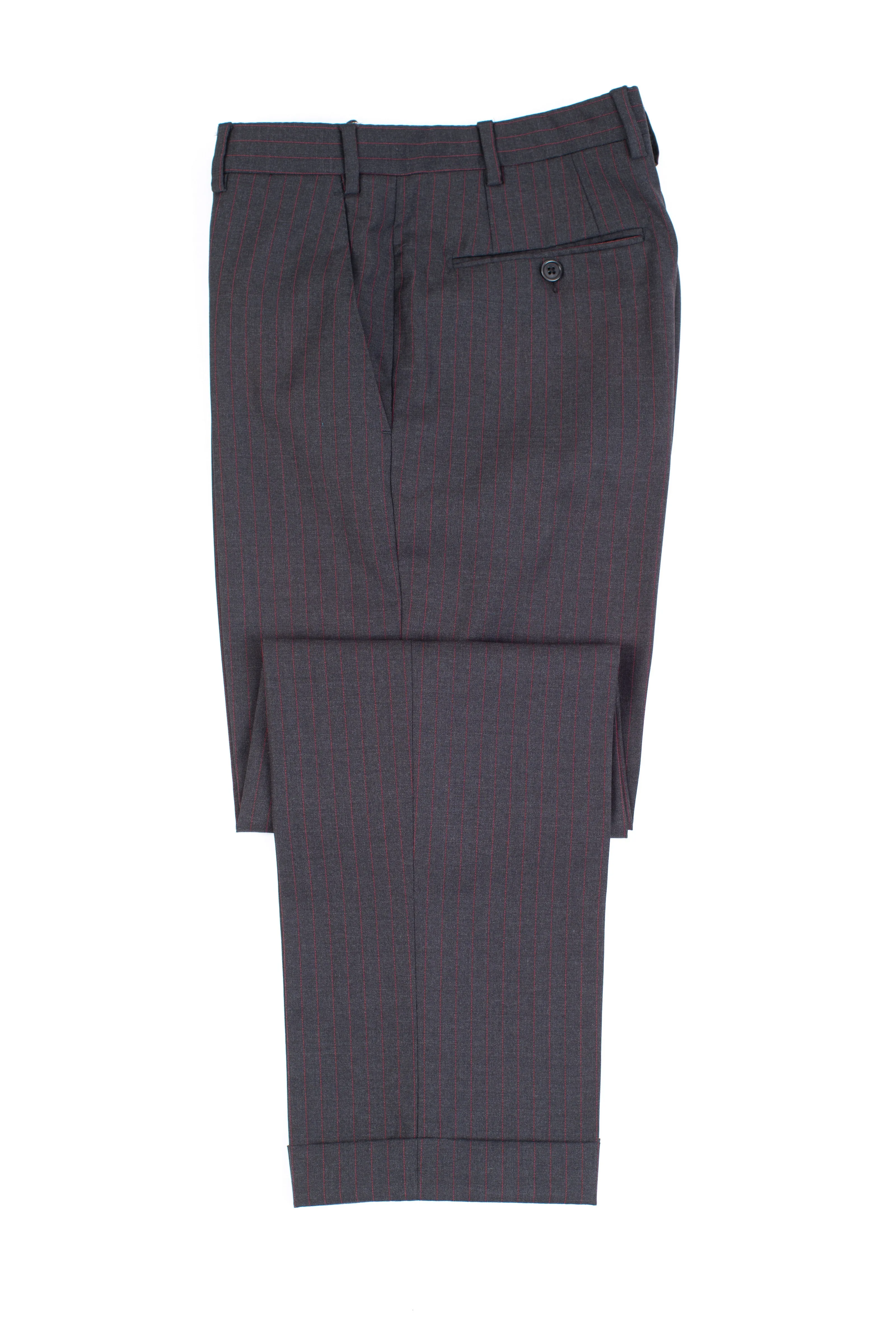 Lardini Super 130's Wool Dark Grey Striped 2 Pieces Suit, US 36R, EU 46R