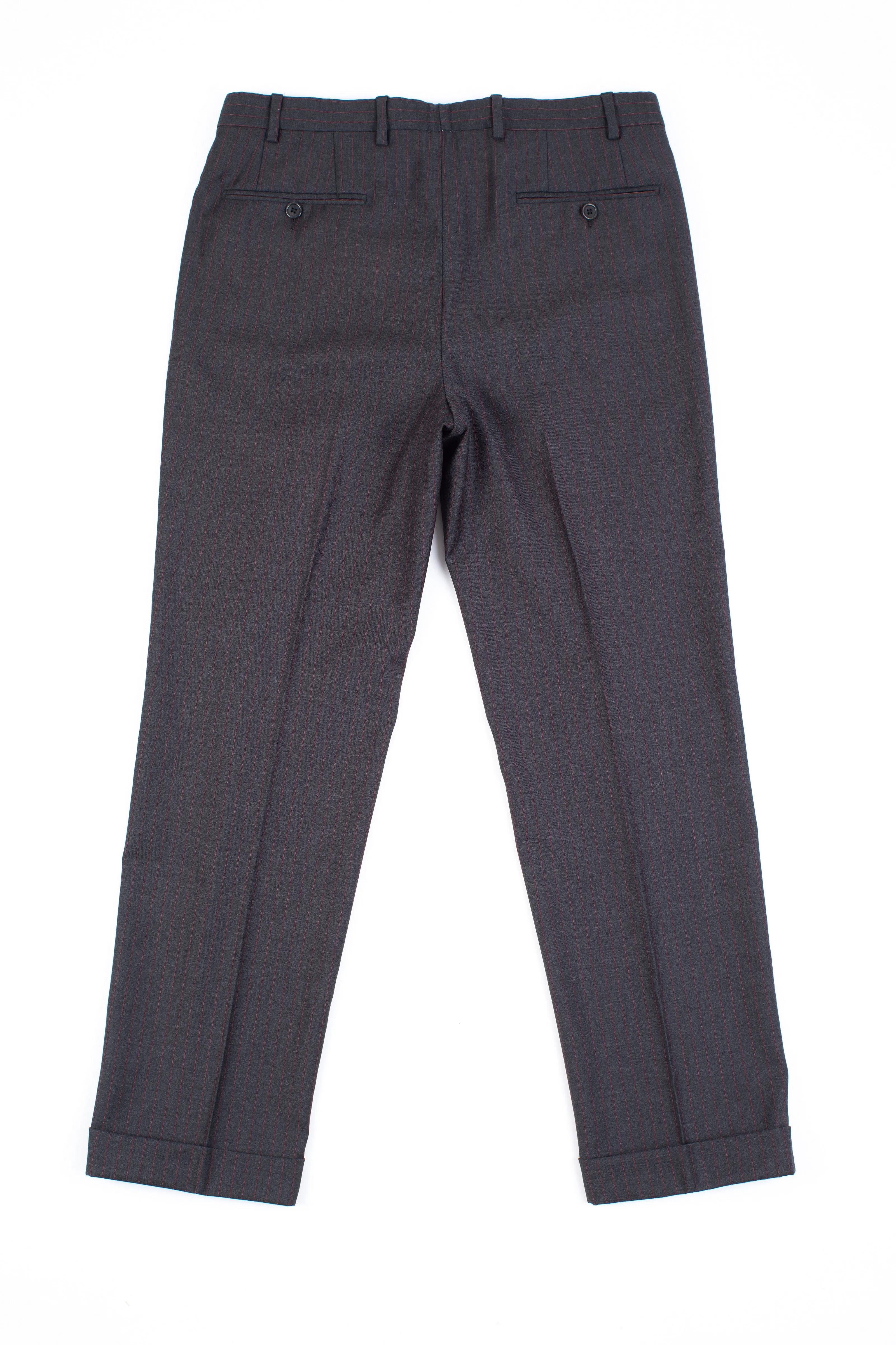 Lardini Super 130's Wool Dark Grey Striped 2 Pieces Suit, US 36R, EU 46R