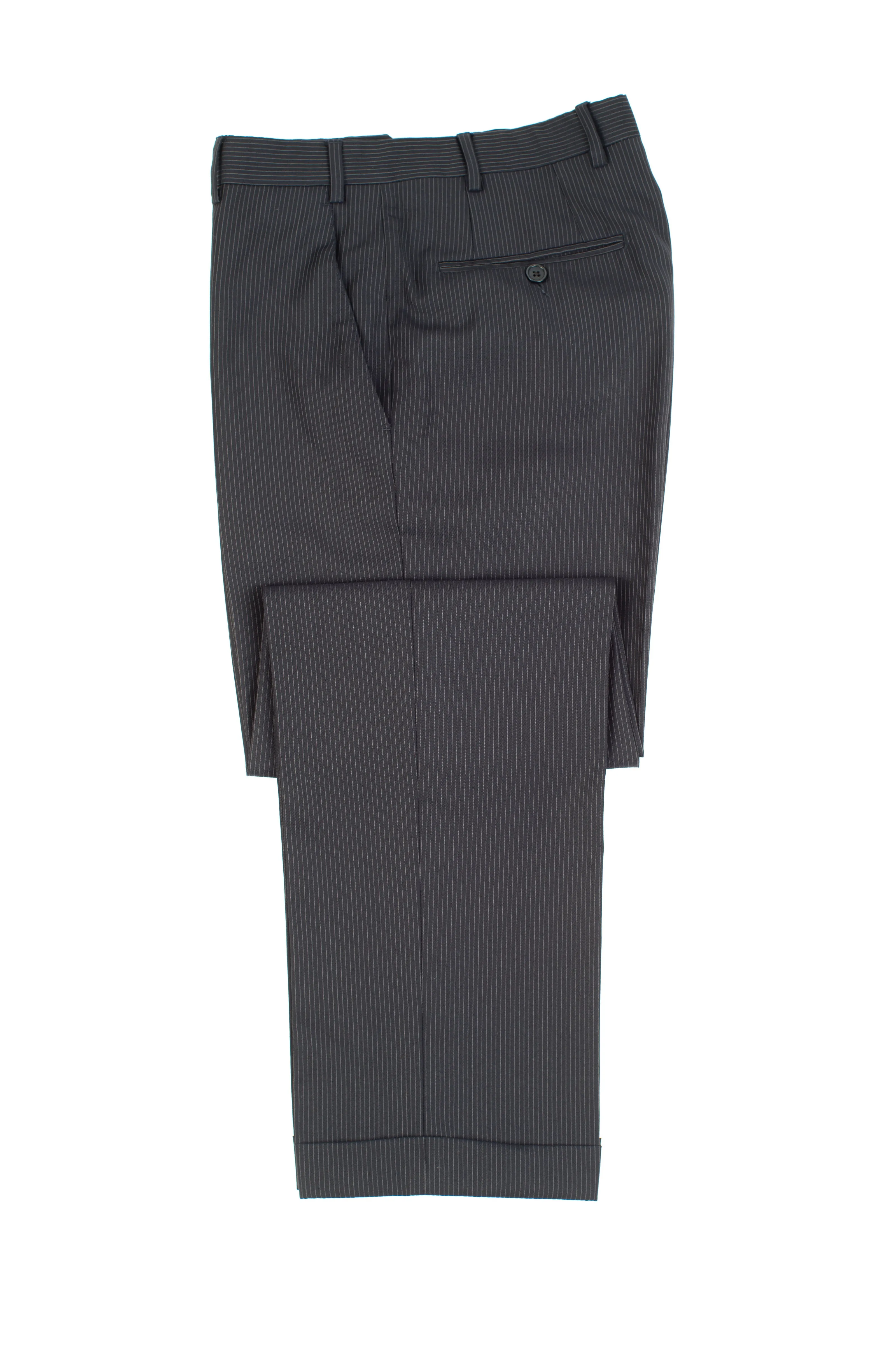 Lardini Super 130's Wool Navy Blue Striped 2 Pieces Suit, US 36R, EU 46R