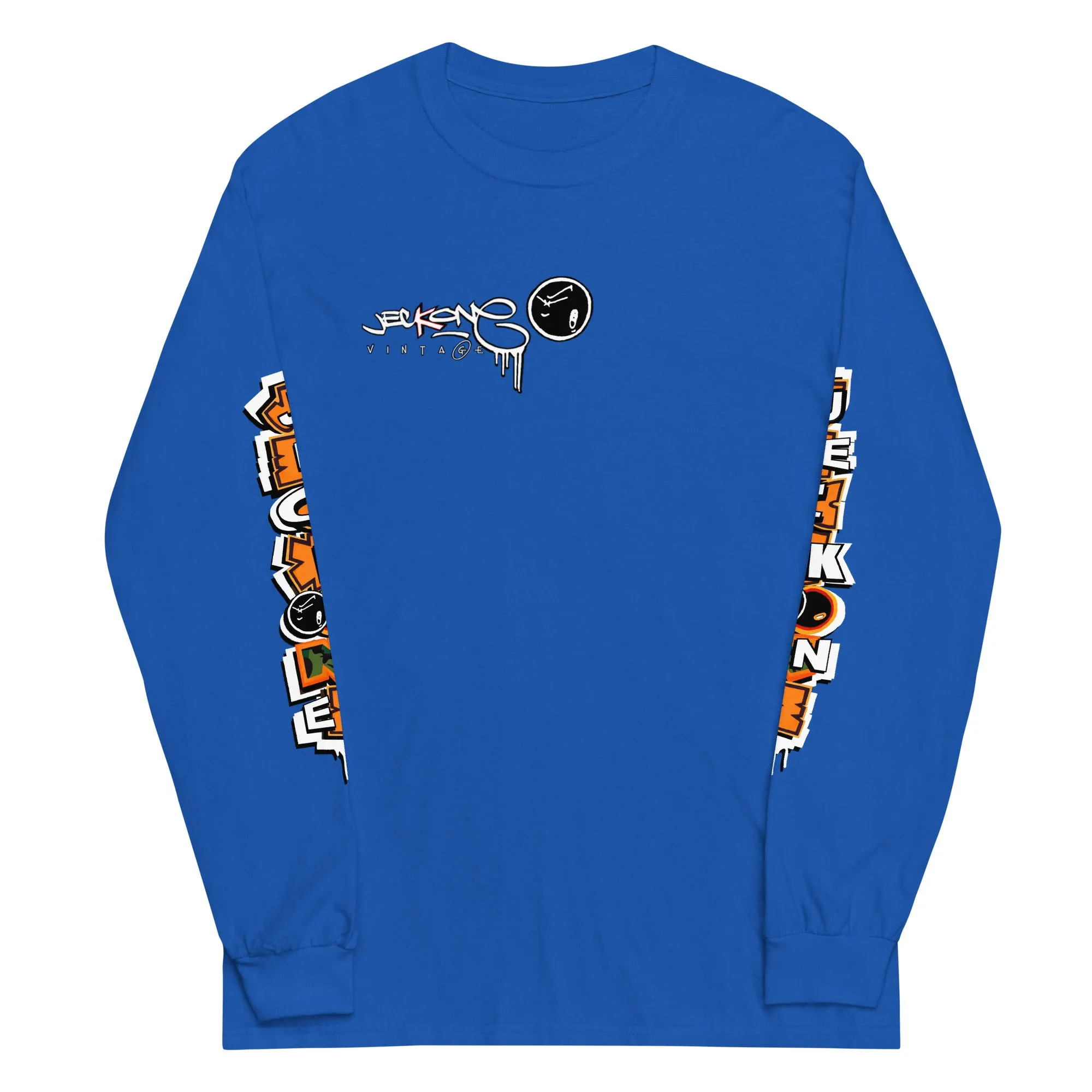 LONG SLEEVE TEE (uniSex): OrangeNeonCamoDrip -flipped