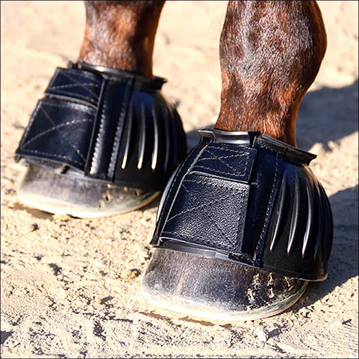 Medium Professional Choice Easy On Rubber Horse Bell Boot Black