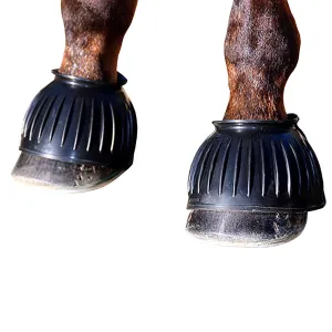Medium Professional Choice Pull On Rubber Horse Bell Boot Black