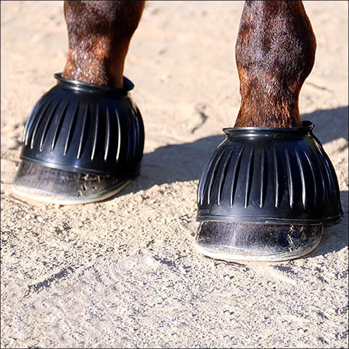 Medium Professional Choice Pull On Rubber Horse Bell Boot Black