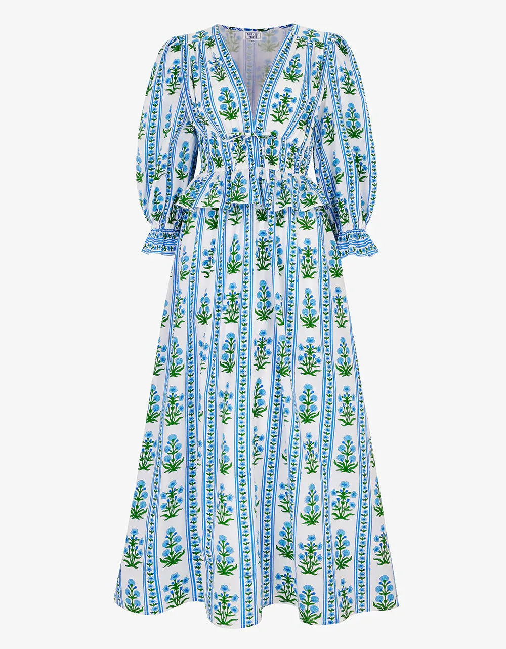 Melanie Dress in Indigo Border