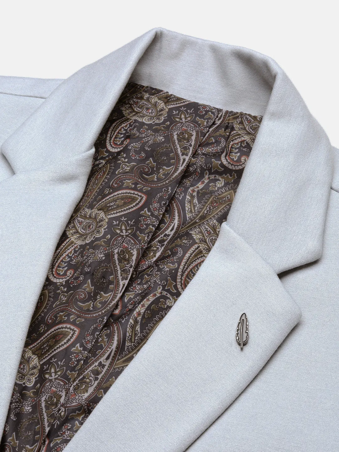 Men Blue Solid Slim-Fit Single Breasted Blazer