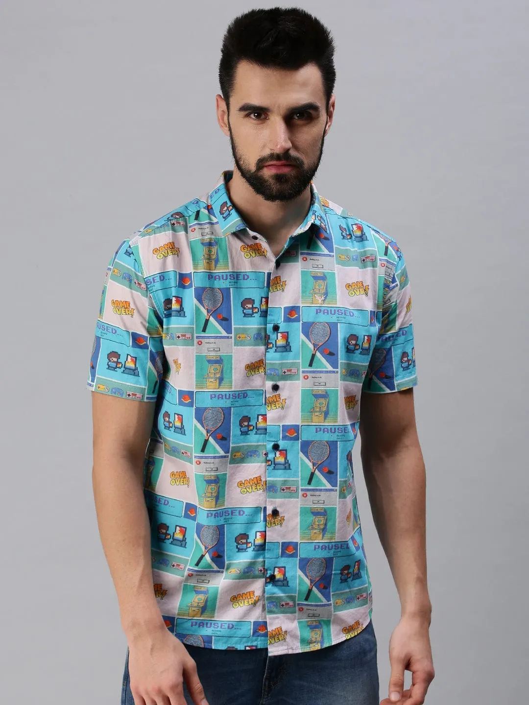 Men Multi Comfort Slim Fit Printed Casual Shirt