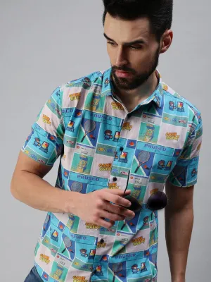 Men Multi Comfort Slim Fit Printed Casual Shirt
