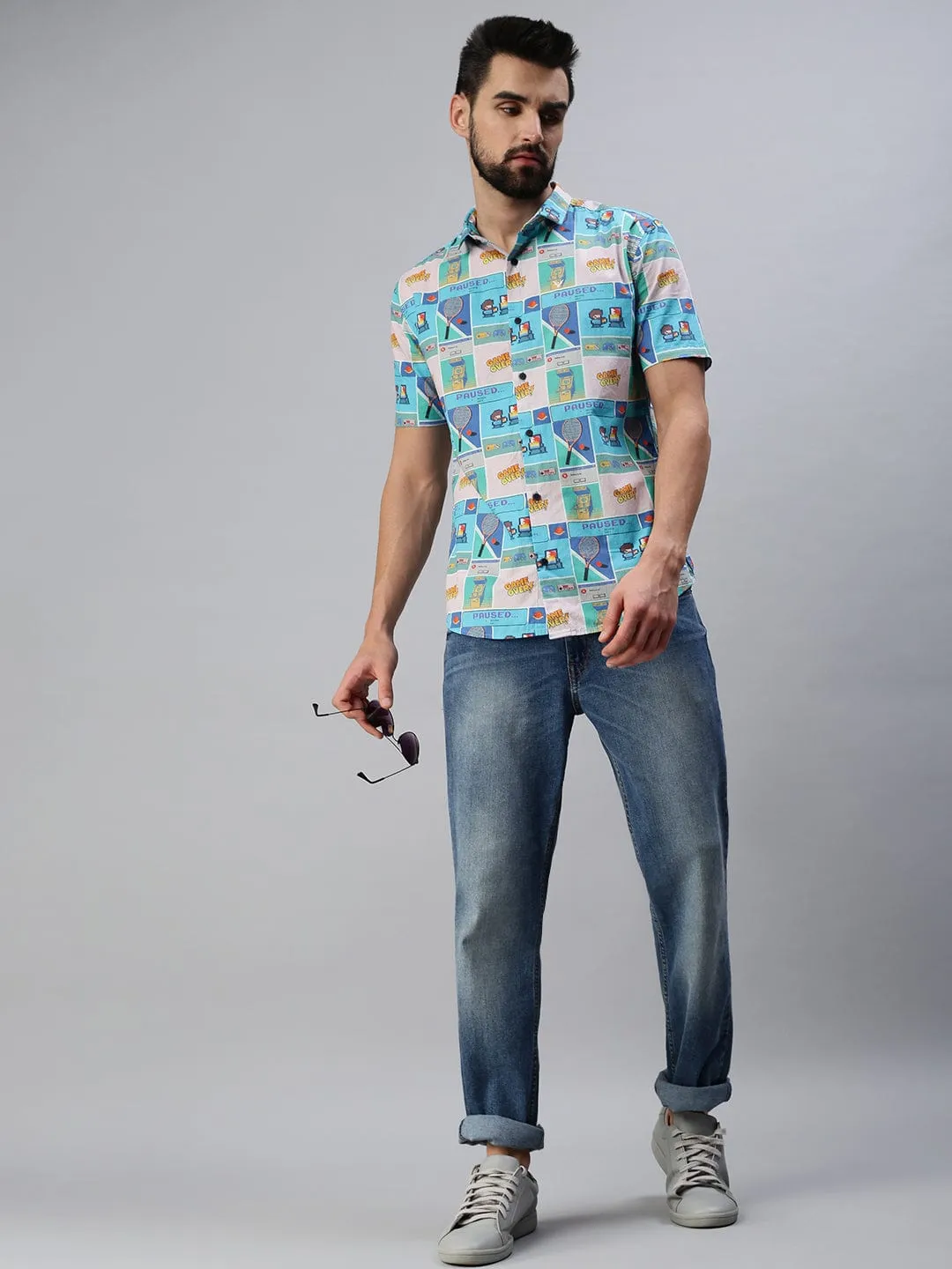 Men Multi Comfort Slim Fit Printed Casual Shirt