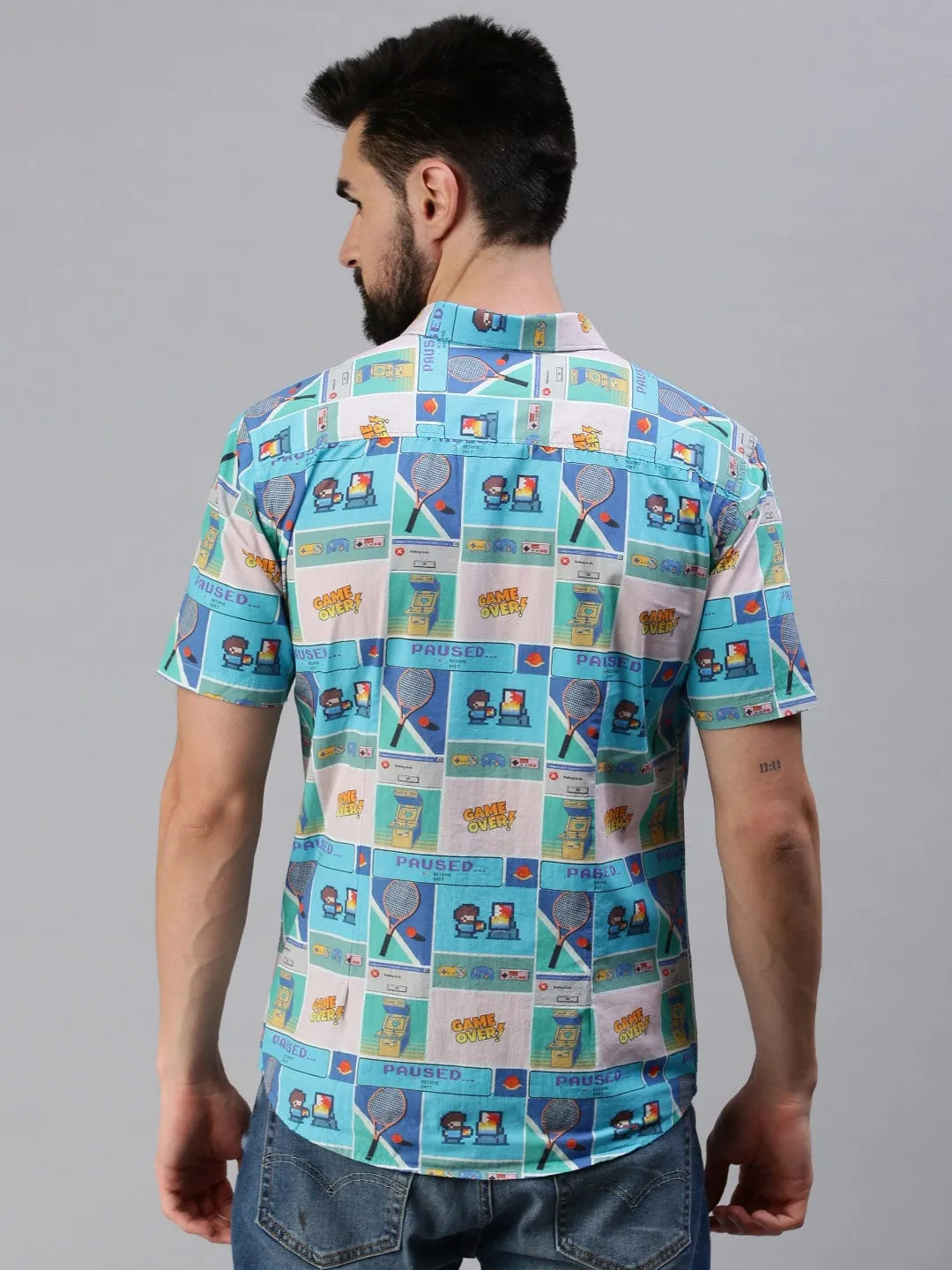 Men Multi Comfort Slim Fit Printed Casual Shirt