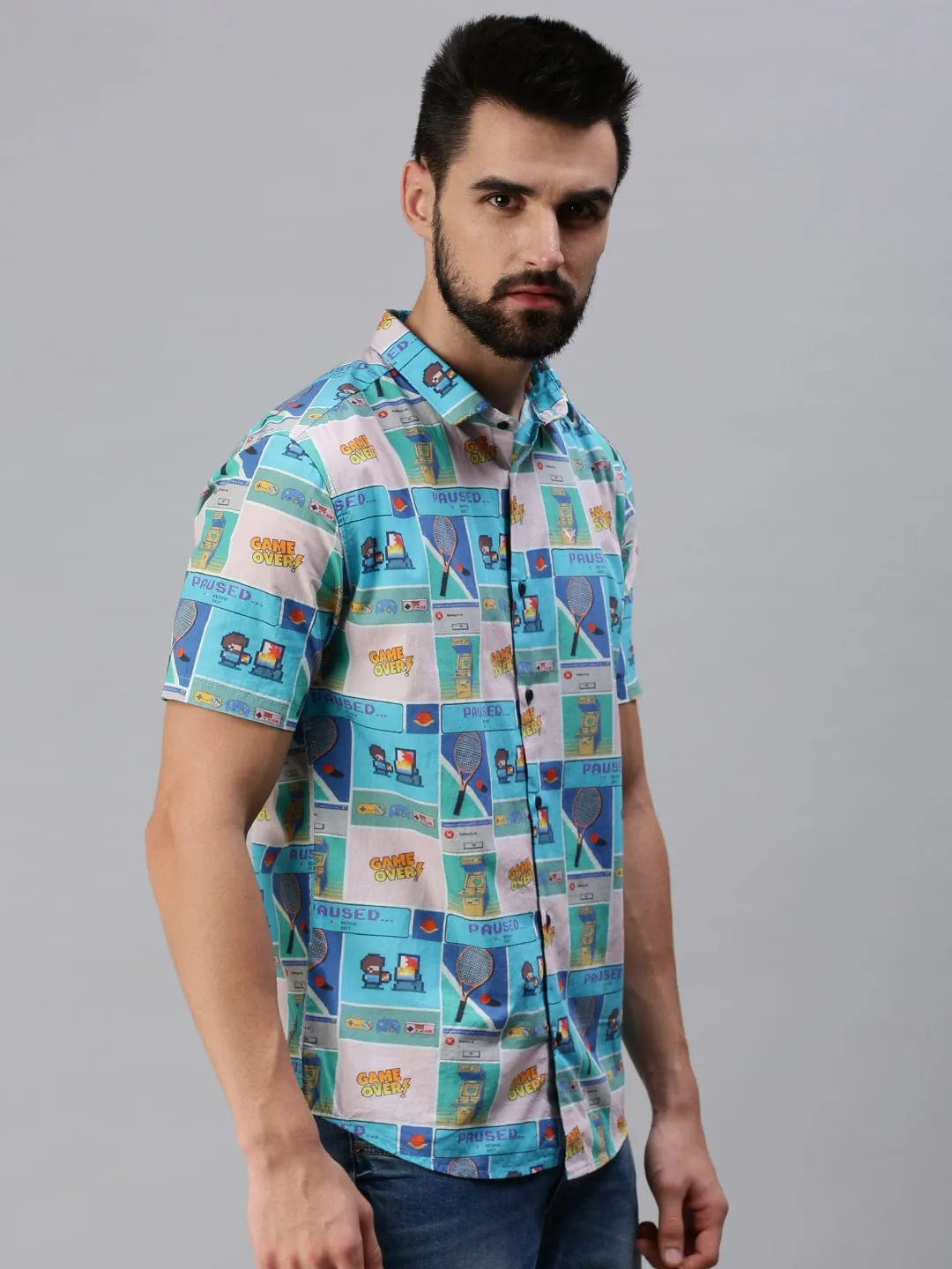 Men Multi Comfort Slim Fit Printed Casual Shirt