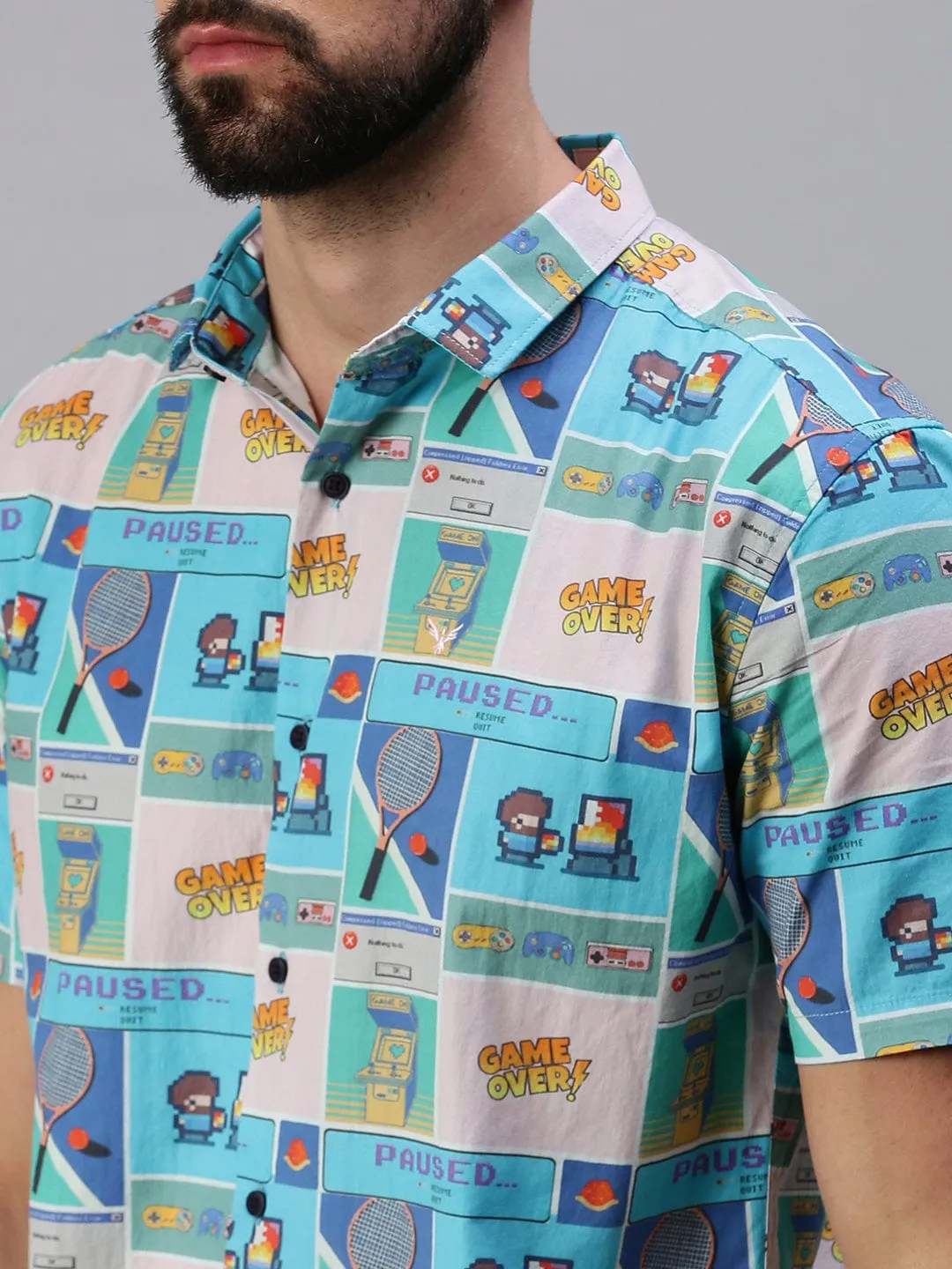 Men Multi Comfort Slim Fit Printed Casual Shirt